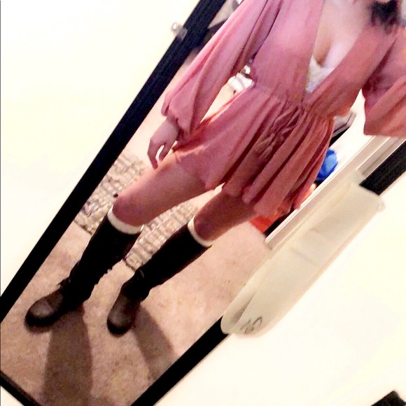 PLUNGING V-NECK LONG SLEEVE ROMPER - Picture 3 of 6